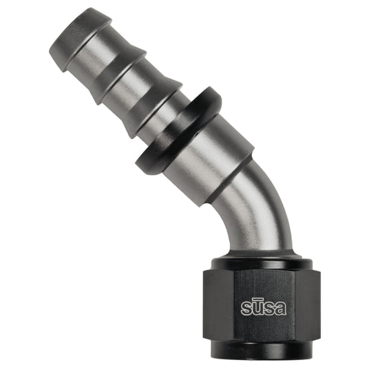 Hose End - AN-PushLock - 45º Elbow