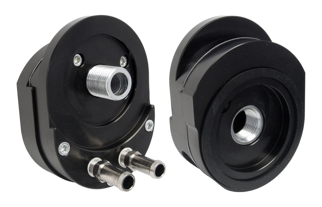 *discontinued* Jagg Offset Oil Filter Adapter with Thermostatic By-pass (for H-D Twin-Cam)