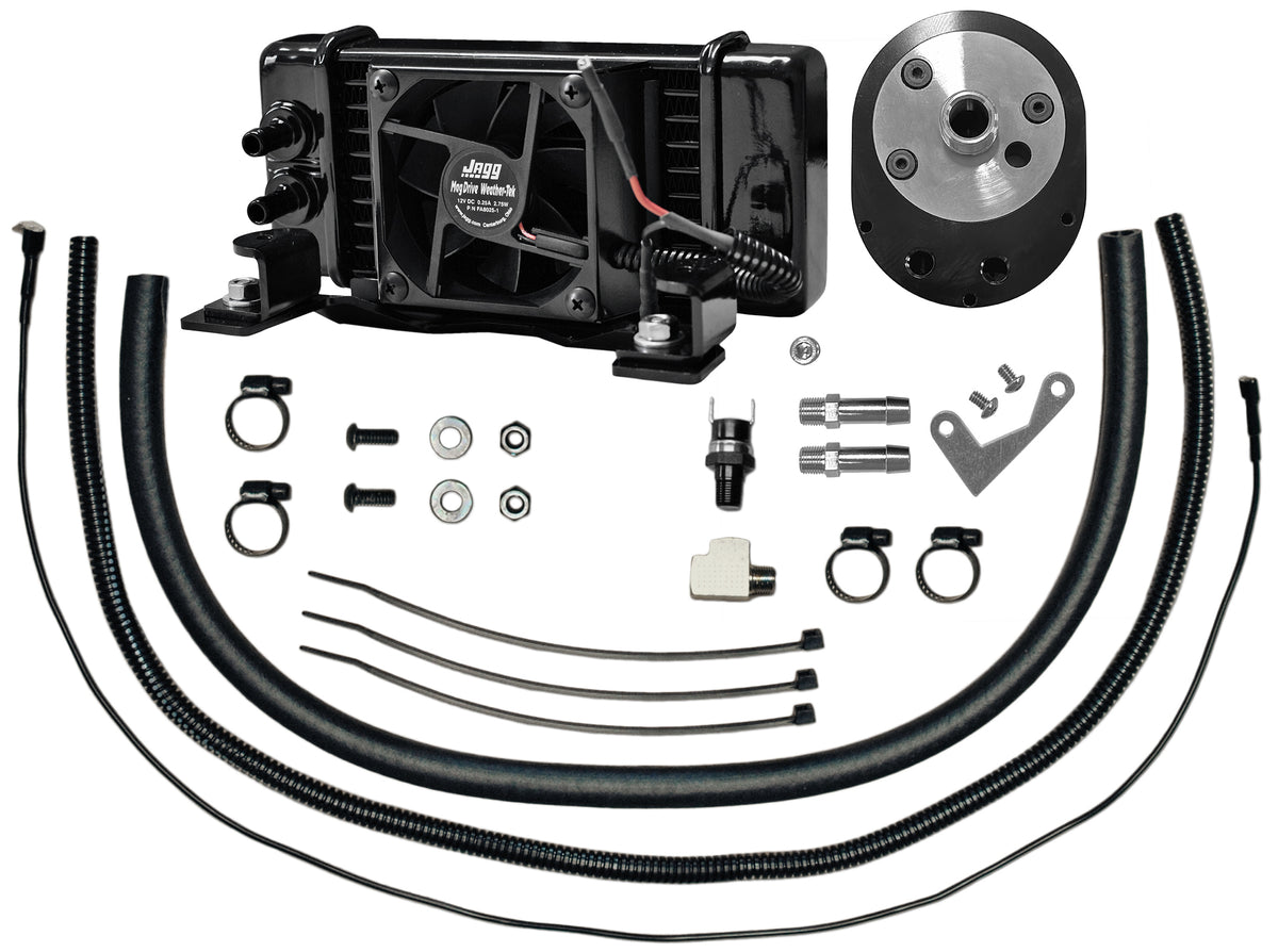 Fan-assisted LowMount 10-row Oil Cooler System