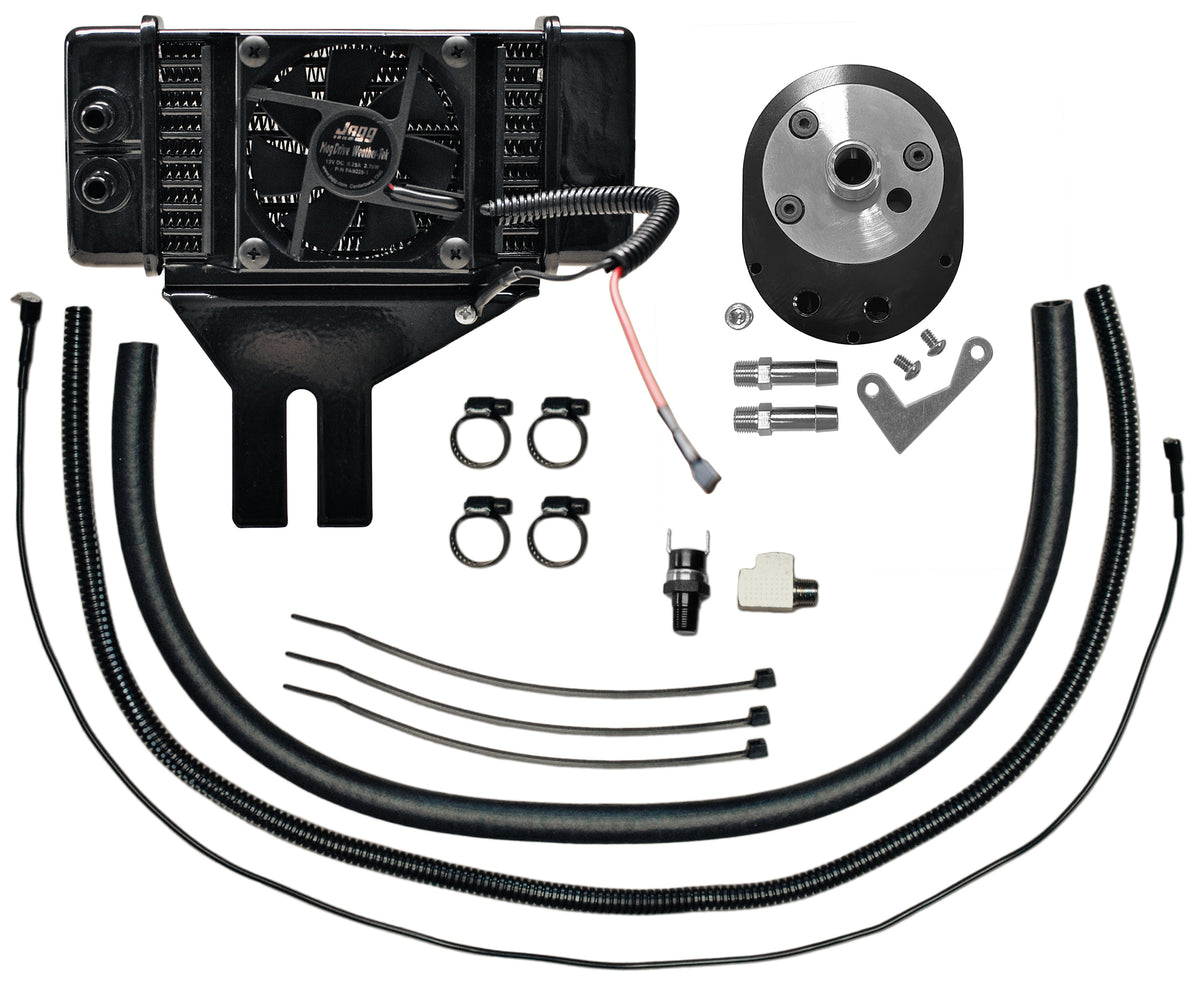 Fan-assisted LowMount 10-row Oil Cooler System